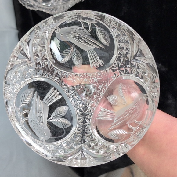 Hofbauer Crystal Candy Dish with Lid, Vintage, "The Birds Collection" - Picture 9 of 13